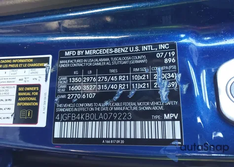 2020 Mercedes-Benz Gle 350 4Matic z USA, uszkodzony, nr VIN 4JGFB4KB0LA079223